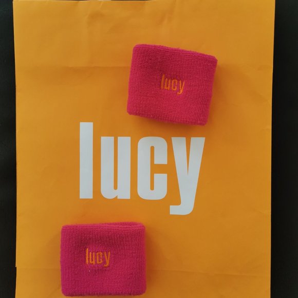 Lucy hot pink tennis/sport stretchy cotton wristband /sweatband - Picture 6 of 6
